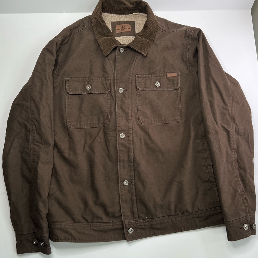 Woolrich XL Vintage Ripstop Trucker Jacket Vintage Cotton Wool Sherpa Button Up